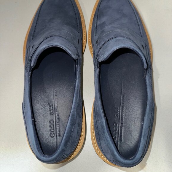 Ecco Men\'s St.1 Hybrid Blue Suede Penny Loafer Size 12-12.5 main image 9